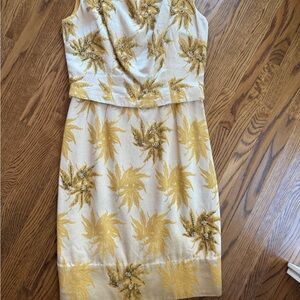 Elegant Gold Floral Women's Dress